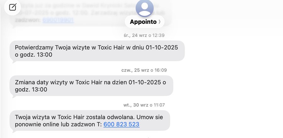 Powiadomienia SMS i e-mail